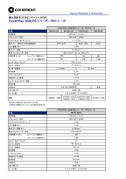 PowerMax USB/RSPMシリーズの製品仕様表