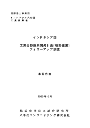 インドネシア国 工業分野振興開発計画 工業分野