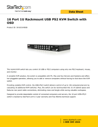 SV1631HDGB This hybrid KVM switch lets you control 16 USB or PS/2