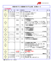 新潟大学フランス語研修プログラム日程 8日間コース