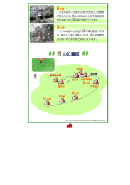 大きな岩の下の部分にぽっかりとした隙間 が見られます。屈