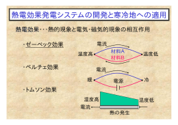 熱電効果発電システムの開発に関する研究