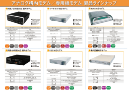 アナログ構内モデム／専用線モデム 製品ラインナップ