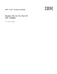 Readme File for Fix Pack 05 PTF U818802