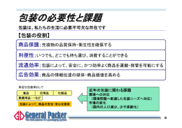 包装の必要性と課題