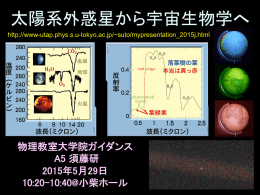 太陽系外惑星から宇宙生物学へ