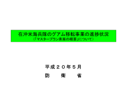 について （在沖米海兵隊のグアム移転事業関連）