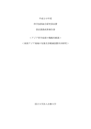 平成20年度 科学技術総合研究委託費 委託業務成果