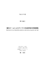 偏光ビームによるマイクロ光造形物の回転駆動