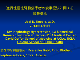 進行性慢性腎臓病患者の食事療法に関する 最新概念