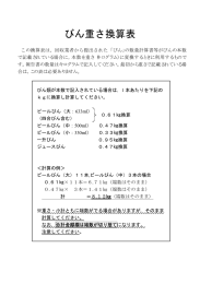 びん重さ換算表