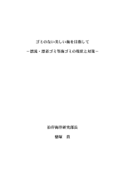 漂流・漂着ゴミ等海ゴミの現状と対策 - 国総研NILIM｜国土交通省国土