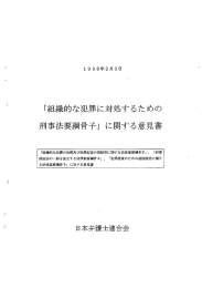 「組織的な犯罪に対処するための 刑事法要綱骨子」 に関する意見書