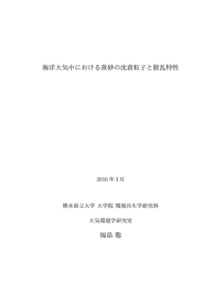 海洋大気中における黄砂の沈着粒子と散乱特性 福島聡