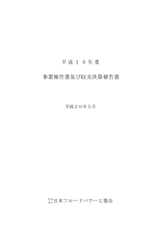 平成19年度 事業報告書及び収支決算報告書