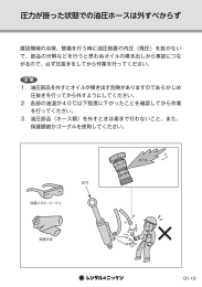 圧力が掛った状態での油圧ホースは外すべからず