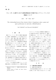 バレーボール選手における競技開始前の状態不安とパフォーマンスの