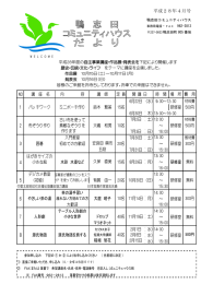 平成28年4月号 コミュニティハウスだより 自主事業のお知らせ