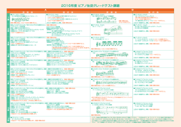 2016ピアノ生徒グレードテスト課題