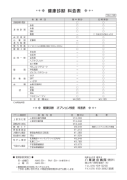 健康診断 料金表