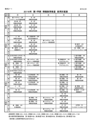 2016年 第1学期 情報教育教室 使用計画表