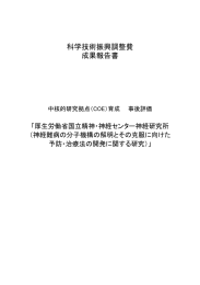 科学技術振興調整費 成果報告書 - 「科学技術振興調整費」等 データベース