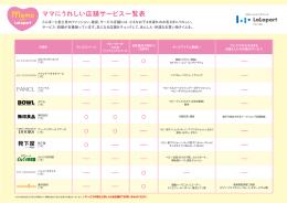 ママにうれしい店舗サービス一覧