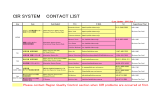 CIR SYSTEM CONTACT LIST - SHUTTLE