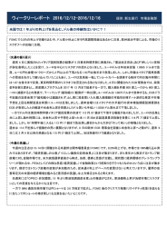 ウィークリーレポート 2016/12/12-2016/12/16