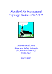 Handbook for International Exchange Students 2016-2017