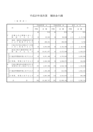 平成25年度決算 補助金の調