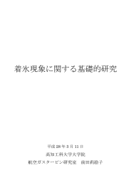 着氷現象に関する基礎的研究