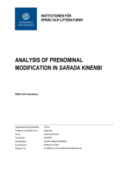 ANALYSIS OF PRENOMINAL MODIFICATION IN SARADA