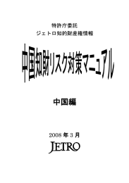 中国知財リスク対策マニュアル（PDF：4101KB）