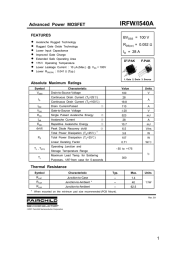 IRFW/I540A Advanced Power MOSFET