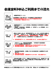 会議室WEB申込ご利用までの流れ