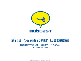 第12期（2015年12月期）決算説明資料