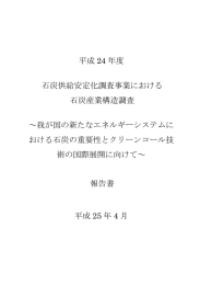 平成24年度石炭産業構造調査報告書