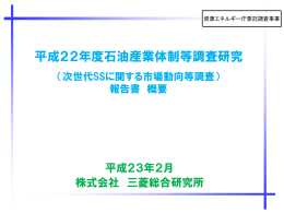 平成22年度次世代SSに関する市場動向等調査報告書