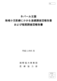 ネパール王国 地域小児医療にかかる基礎調査団