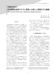 2.日本産野生由来マウスに発見した新しい疾患モデル動物