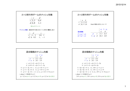 2×2双行列ゲームのナッシュ均衡 2×2双行列ゲームのナッシュ均衡 混合