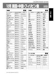 12月 韓国・中国・フィリピン曲