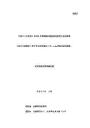 平成23年度第3次補正予算戦略的基盤技術高度化支援