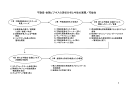 不動産ー金融ビジネスの現状分析と今後の展開/可能性