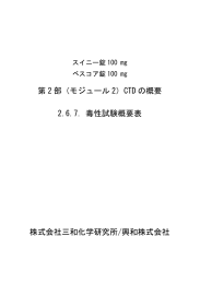 第 2 部（モジュール 2）CTD の概要 2.6.7. 毒性試験概要表 株式会社三
