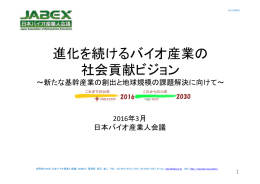 進化を続けるバイオ産業の 社会貢献ビジョン