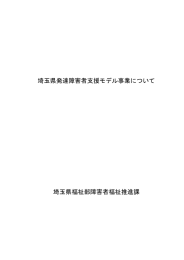 埼玉県発達障害者支援モデル事業について