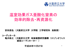 温室効果ガス亜酸化窒素の 効率的除去・再資源化