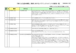 「新たなる基本構想」素案に対するパブリックコメントの意見一覧